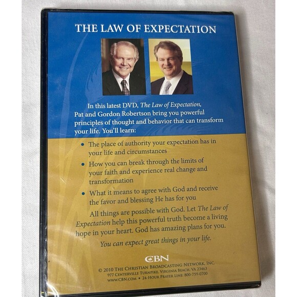 2010 THE LAW OF EXPECTATION DVD PAT AND GORDON ROBERTSON. Brand New Sealed. - Picture 2 of 2